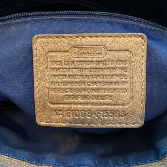 coach khaki signature legacy stripe handbag - Picture 3 of 4